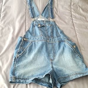 NoBo denim short overalls. With adjustable waist back. Size Medium